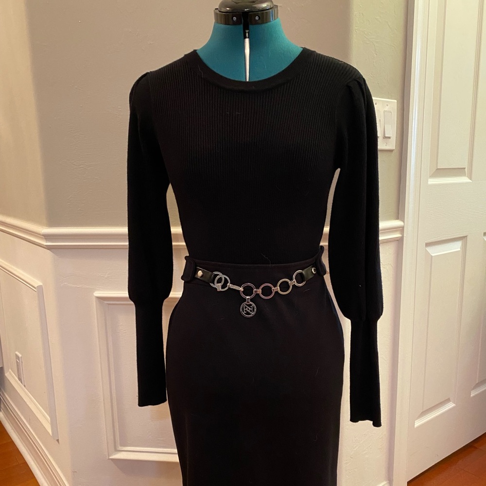 NWT Catherine Malandrino black ribbed sweater, size small
